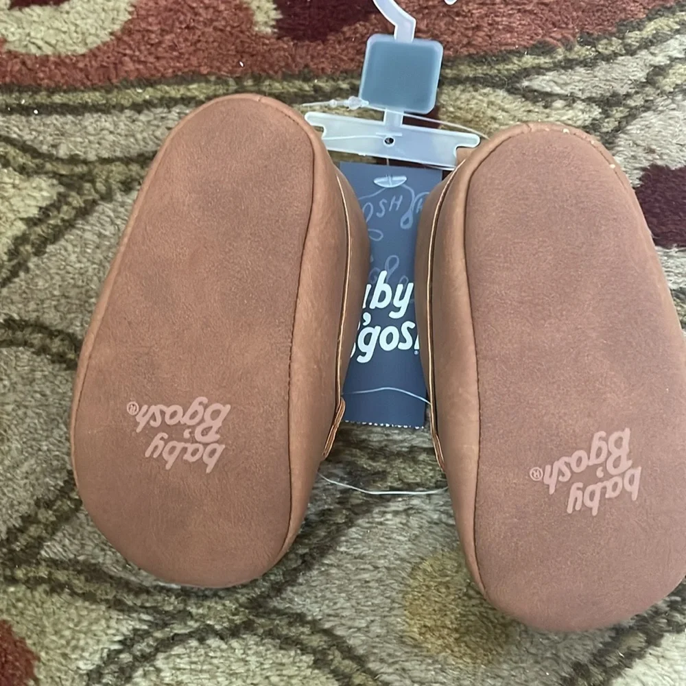 NWT Baby B’gosh Brown/Tan Kids soft penny loafer Shoes Size:4 (9-12M) Soft Steps